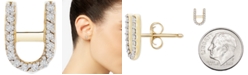 Wrapped Diamond Initial U Single Stud Earring (1/20 ct. t.w.) in 14k Gold, Created for Macy's